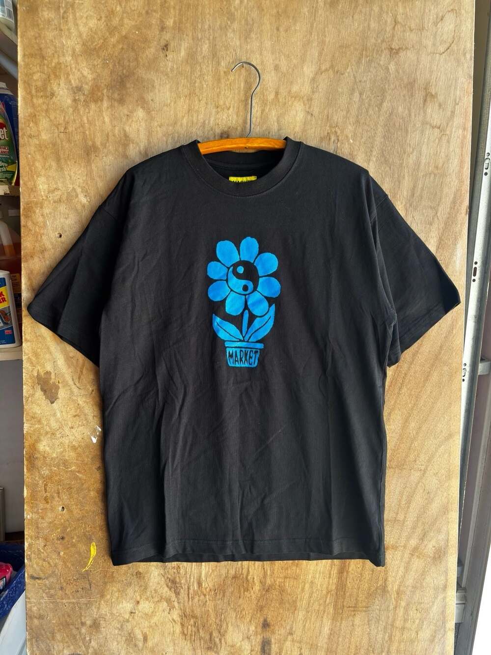 MARKET Yin Yang Flower Pot Graphic T-Shirt Black Size L